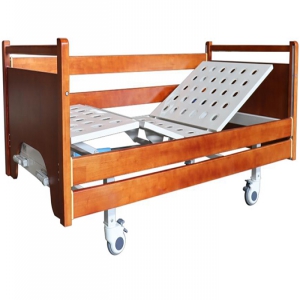 实木床头冲孔双摇床