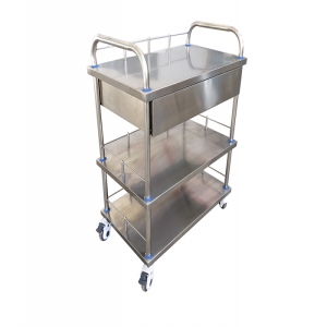 B6不锈钢三层治疗车