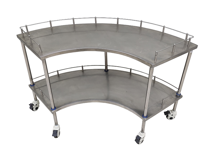 B9不锈钢扇形器械台车(图1)