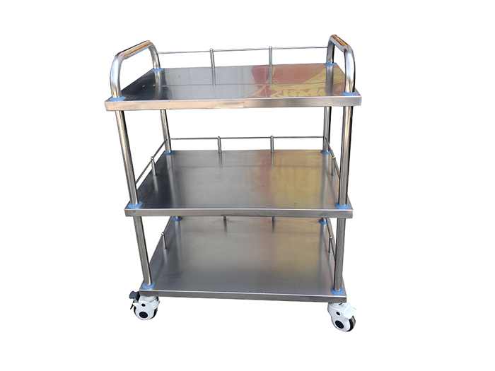 B10不锈钢三层器械台车(图1)