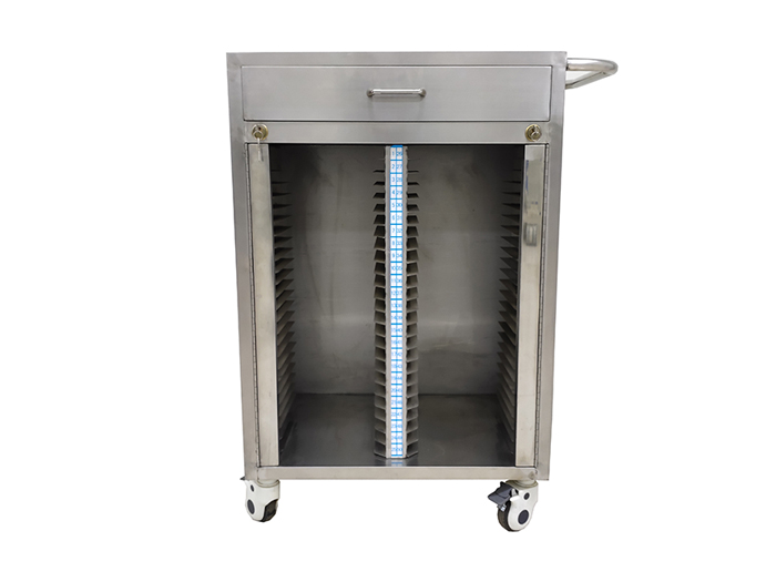 B28不锈钢病历夹车（50格）(图1)