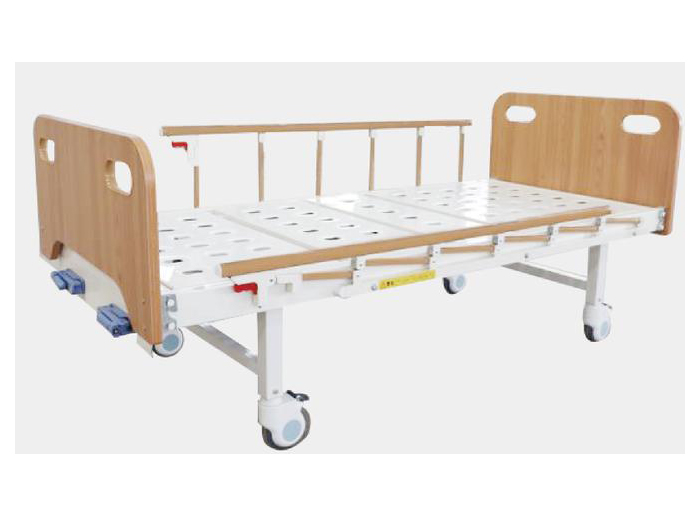 实木双摇护理床（含实木围栏）(图1)