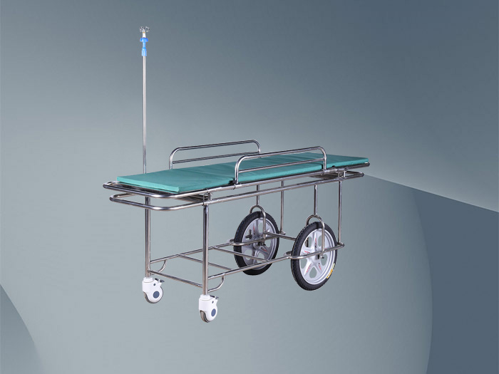 不锈钢两大两小轮担架车(图1)