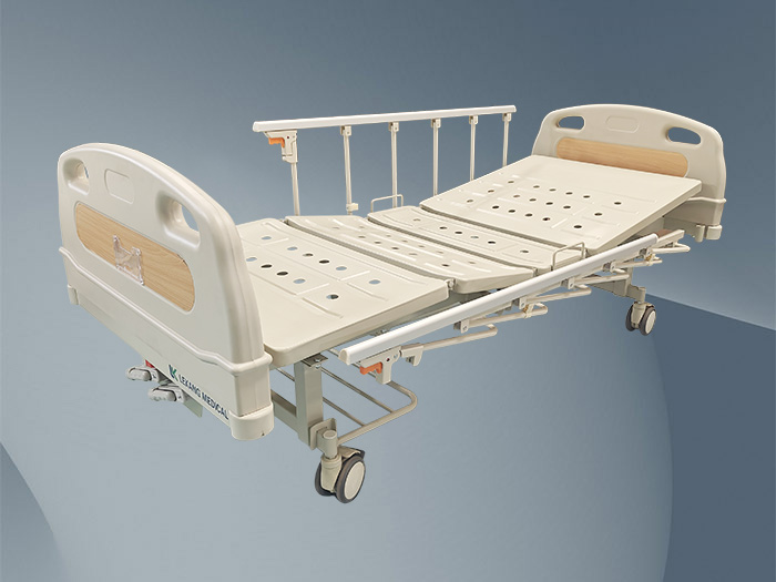 LK-B2双摇手动病床（四角刹车）(图1)